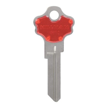 Hillman Hillman 5969555 Colorplus Traditional Key House & Office Blank Single Sided Universal Key - Red & Silver; Pack of 5 5969555